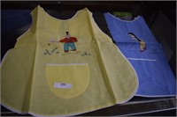 Two Vtg Handmade Hand Stitched Bibs from