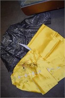 Vtg Yellow Silk Pajama Set from Japan, and Vtg
