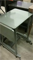 Gray metal typing table
