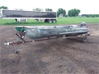 1967 Sears 13' 7" Aluminum Boat with trailer