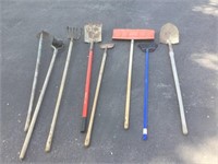 Hoe, Cultivator, Broom, 2-Shovels, Chipper