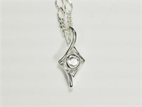 STERLING SILVER CUBIC ZIRCONIA PENDANT WITH