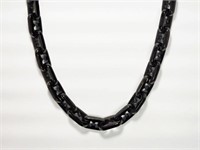 STAINLESS STEEL LARGE BLACK MARINER LINK CHAIN