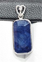 14K WHITE GOLD SAPPHIRE (7.4CTS) AND DIAMOND