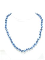 STERLING SILVER LAPIS LAZULI BEAD NECKLACE