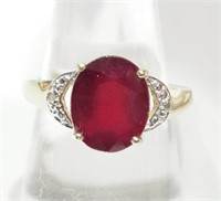 GOLD PLATED STERLING SILVER RUBY RING