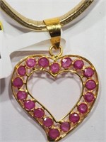 18K YELLOW GOLD RUBY (0.70CT) HEART SHAPED