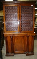 Large Flat To Wall China Cabinet - Wire Mesh Doors