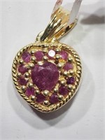 GOLD PLATED STERLING SILVER RUBY (1.10CT) AND