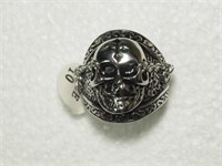 S/STEEL SKULL AND CHAIN DESING MENS RING.