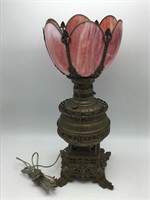 Brass Table Lamp & Petal Shade