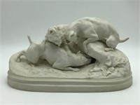 Antique porcelain Hunting Dog Sculpture