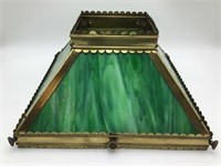 Antique Green Slag Glass Lampshade