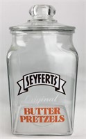 Vintage Glass Seyferts Butter Pretzel Jar