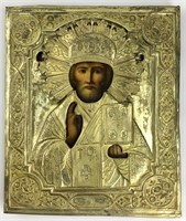 Antique Russian Orthodox St. Nicholas Icon