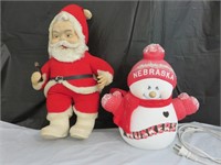 Vintage Santa, Nebraska Huskers Snowman