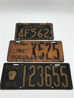 Vintage Pennsylvania license plates