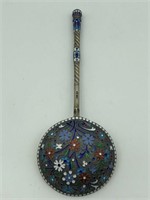 Russian Enamel decorated silver spoon