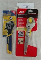 2 New Irwin 8" Quick wrench & Skill Fast Ratchet
