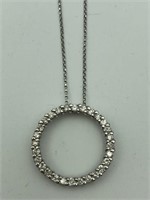 Circle Moissanite Diamond Pendant and chain