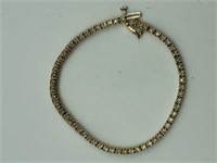 14 k yellow gold diamond tennis bracelet