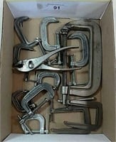 Box of Various C-Clamps