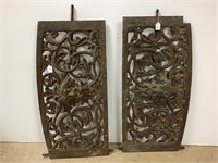 Pair cast iron garden gate pieces