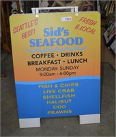 Sid's Seafood Sandwich Board