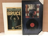 Autographed and framed Bruce Springsteen album
