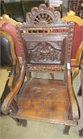 Antique Geogian Carved Arm Chair - 47"hx22"w