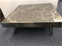 Aluminum brushed low table