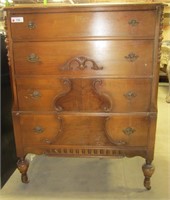Vintage Gibbard Walnut 4 Drawer Dresser