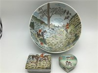Porcelain with Hunting Scenes Lot