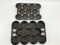 Two Cast Iron Molds
