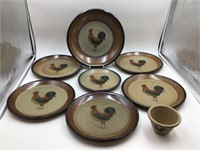 Salt Ware Rooster Plates