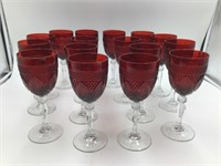 Pressed Wine Glasses, lot of 16