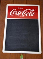 Enjoy Coca Cola Lithograph Metal Chalk Board Sign