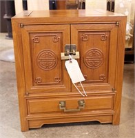 Oriental 2 door end table with one drawer