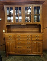 Nice Keller Oak 2 piece china hutch