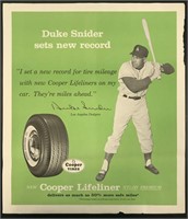 1950's Duke Snider Copper Tires Advertising Poster