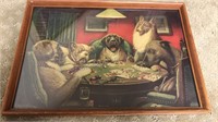 Vintage dogs playing poker framed print 15” x 10”