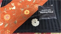 Black Twin Duvet cover, embroidered table runner,