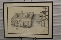 Ink drawing of former home
