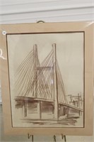 Unframed sketch of Burlington Bridge