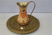 Copper plate and pitcher