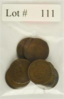 Lot #111 - 10 Indian Head Cents: 1863,  65, 80,