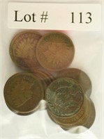 Lot #113 - 15 Indian Head Cents: 1863,  80, 82,