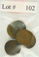Lot #102 - 10 Indian Head Cents: 1859, 65, 80,