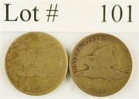 Lot #101 - 1857 & 1858 Flying Eagle Cents