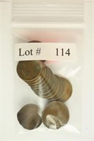 Lot #114 - 15 Indian Head Cents: 1865, 80, 90,